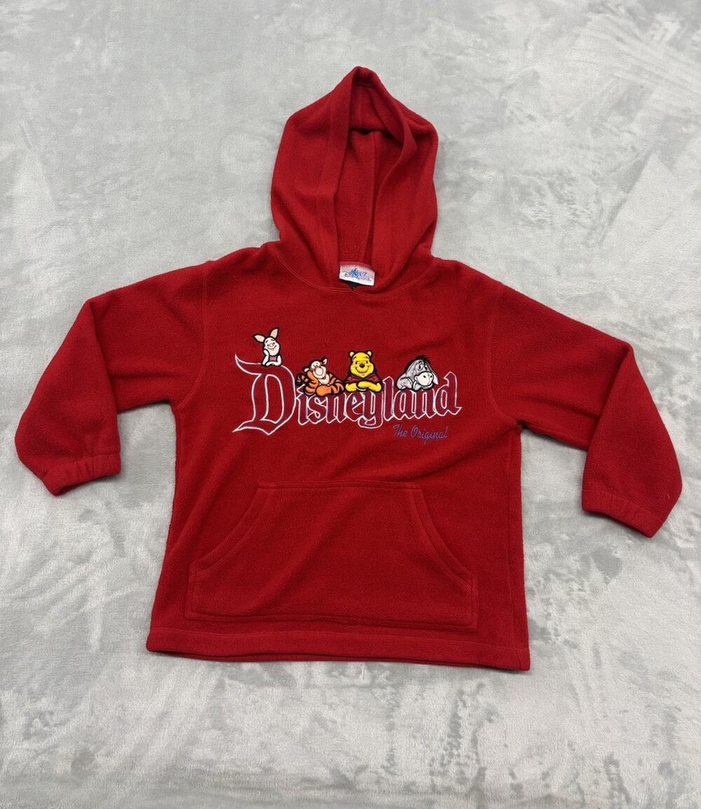 Vintage Disneyland Winnie The Pooh Hoodie Kids Small Fleece Embroidered Y2K 90s